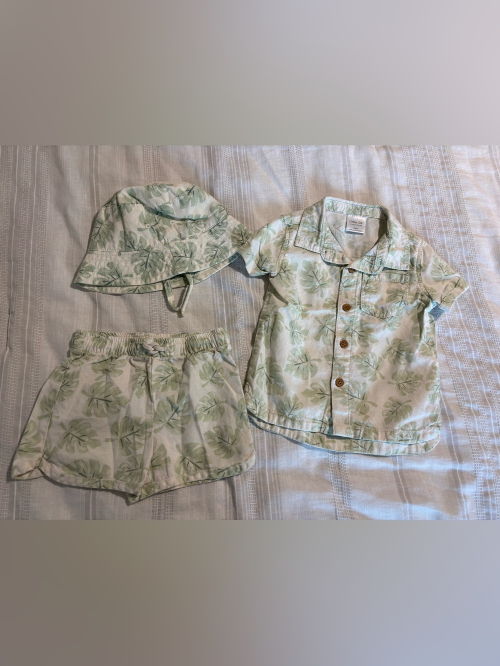 LC Lauren Conrad Kids Matching Set Green and White Floral